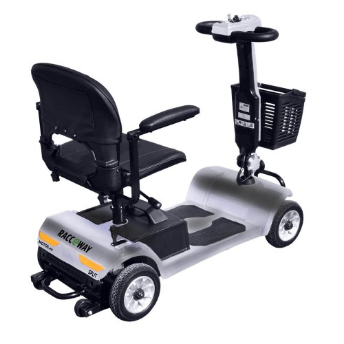 Elektrický čtyřkolový vozík RACCEWAY® SPLIT, stříbrný