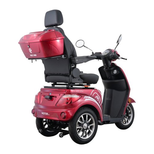 Electric three-wheel scooter RACCEWAY® VIA LUX, red