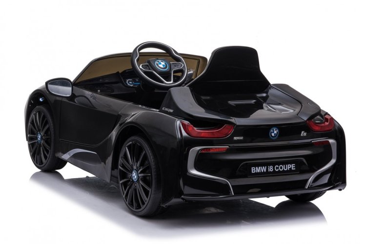 Coche eléctrico para niños BMW i8 Coupé negro/negro