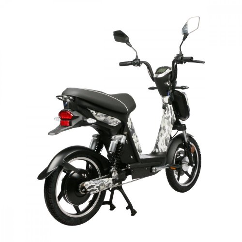 Electro Scooter RACCEWAY® E-BABETA®, camuflaje blanco y negro, sin batería