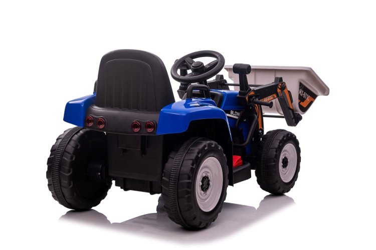 Tractor eléctrico para niños Eljet con cuchara de carga azul, Li-Ion