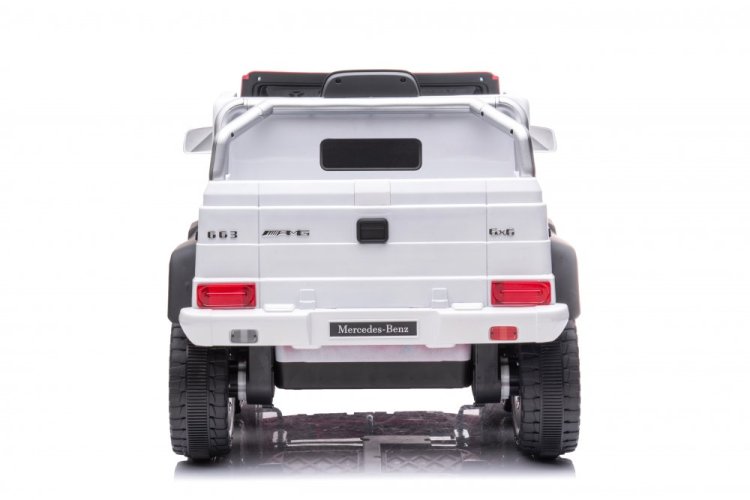 Coche eléctrico infantil Mercedes G63 - 6 ruedas blanco