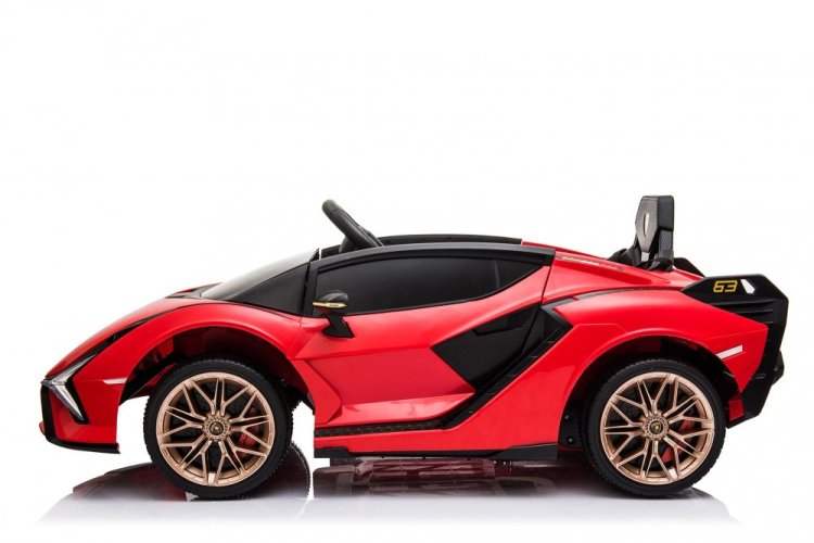 Coche eléctrico infantil Lamborghini Sian rojo/rojo