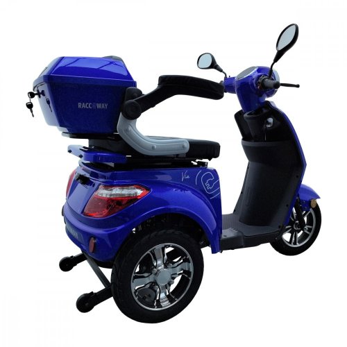 Electric three-wheel scooter RACCEWAY® VIA-MS09, blue-glossy