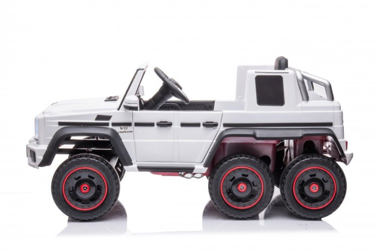 Coche eléctrico infantil Mercedes G63 - 6 ruedas blanco