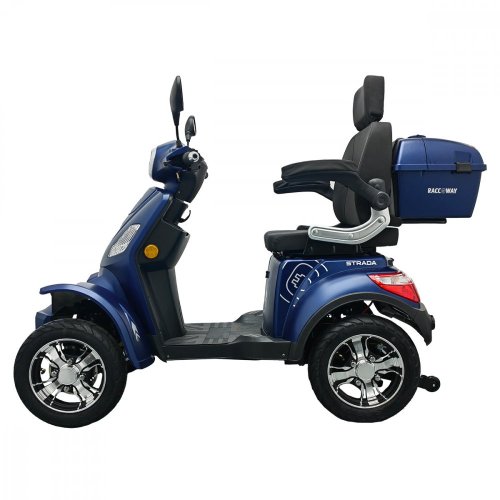 Elektrický čtyřkolový vozík RACCEWAY® STRADA ELECTRIC SCOOTER, modrý lesk
