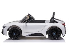 Coche eléctrico para niños BMW i8 Coupé blanco/blanco