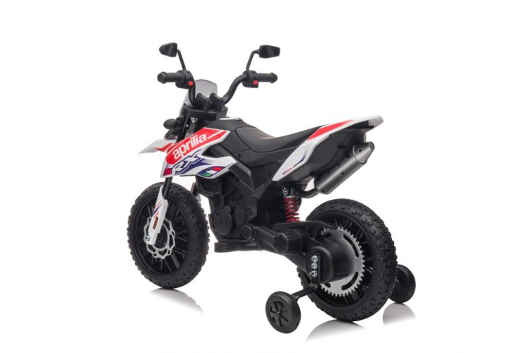 Moto eléctrica infantil Aprilia RX125 blanca