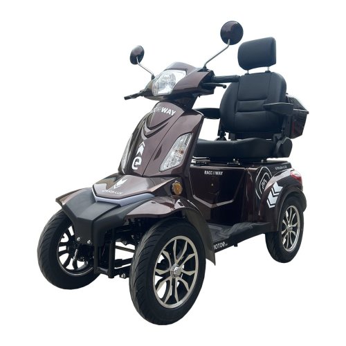 Elektrický čtyřkolový vozík RACCEWAY® STRADA LUX, coffee