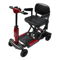 Electric four-wheeled cart RACCEWAY® FOLD, burgundy