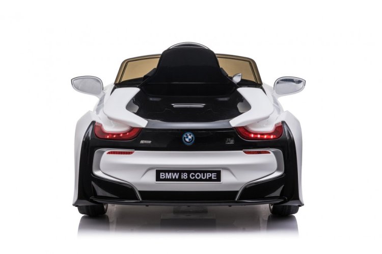 Coche eléctrico para niños BMW i8 Coupé blanco/blanco