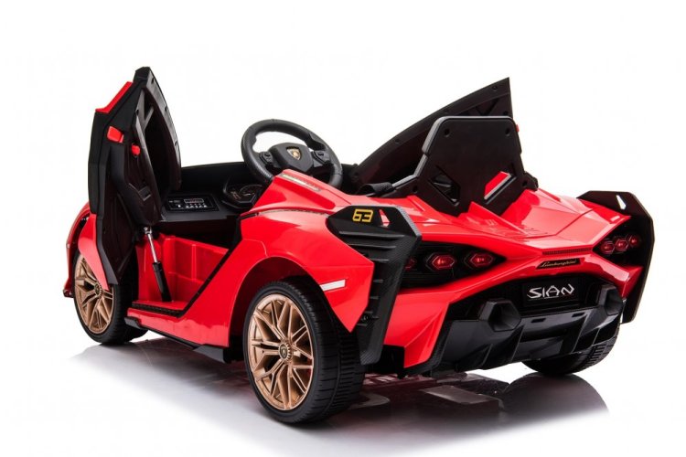 Coche eléctrico infantil Lamborghini Sian rojo/rojo