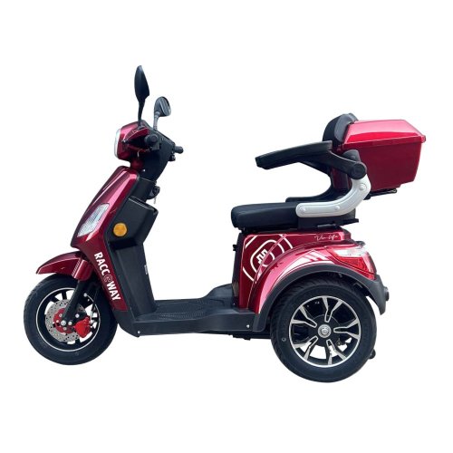 Elektrický trojkolesový vozík RACCEWAY® VIA LITE, červený