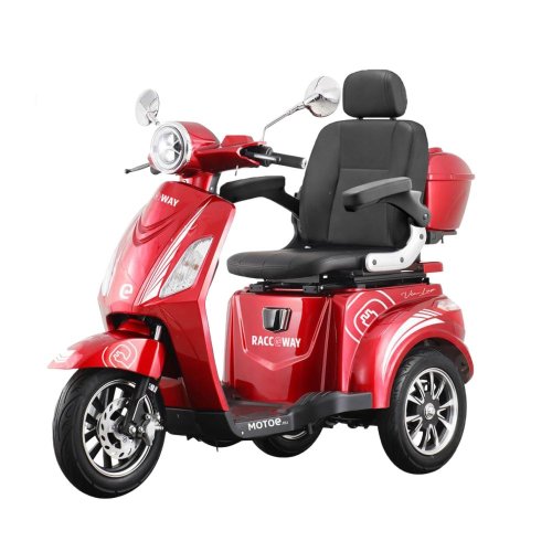 Elektrický trojkolesový vozík RACCEWAY® VIA LUX, červený