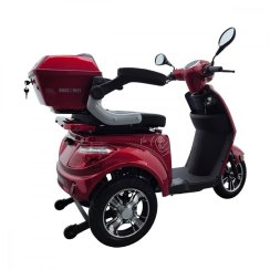 Electric three-wheel scooter RACCEWAY® VIA-MS09, burgundy-glossy