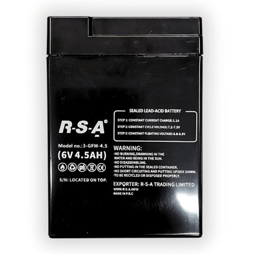 Industrial lead-acid battery ELJET RSA, 6V 4.5Ah