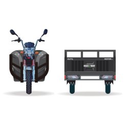 Three-wheeled cargo trolley RACCEWAY® KUTIL, gray