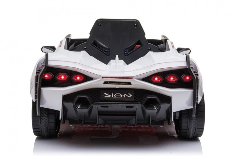 Coche eléctrico infantil Lamborghini Sian blanco