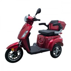 Electric three-wheel scooter RACCEWAY® VIA-MS09, burgundy-glossy