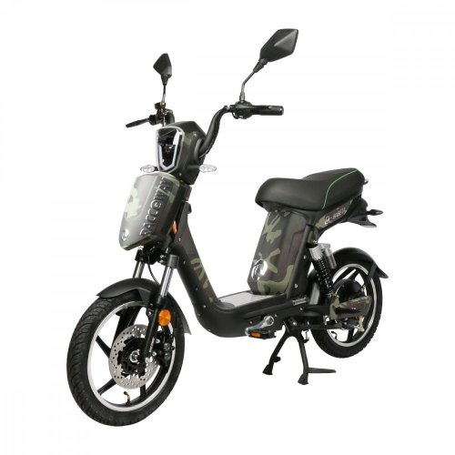 Electro scooter RACCEWAY® E-BABETA®, camuflaje verde, sin batería