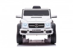 Coche eléctrico infantil Mercedes G63 - 6 ruedas blanco