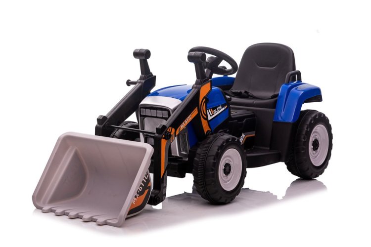 Tractor eléctrico para niños Eljet con cuchara de carga azul, Li-Ion