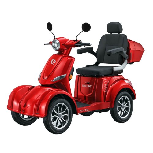 Vehículo eléctrico de cuatro ruedas RACCEWAY® STRADA LITE, color burdeos