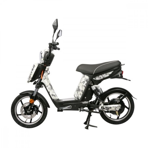 Electro Scooter RACCEWAY® E-BABETA®, camuflaje blanco y negro, sin batería