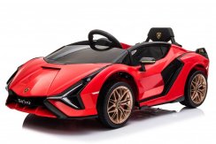 Coche eléctrico infantil Lamborghini Sian rojo/rojo