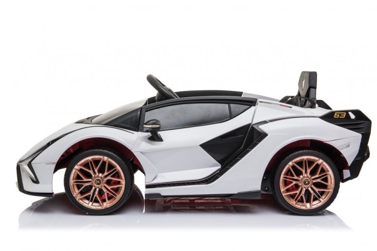 Coche eléctrico infantil Lamborghini Sian blanco