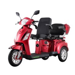 Elektrický trojkolesový vozík RACCEWAY® VIA LUX DUO, červený