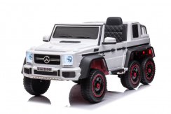 Coche eléctrico infantil Mercedes G63 - 6 ruedas blanco