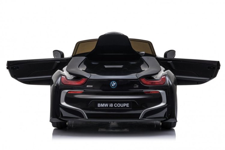 Coche eléctrico para niños BMW i8 Coupé negro/negro