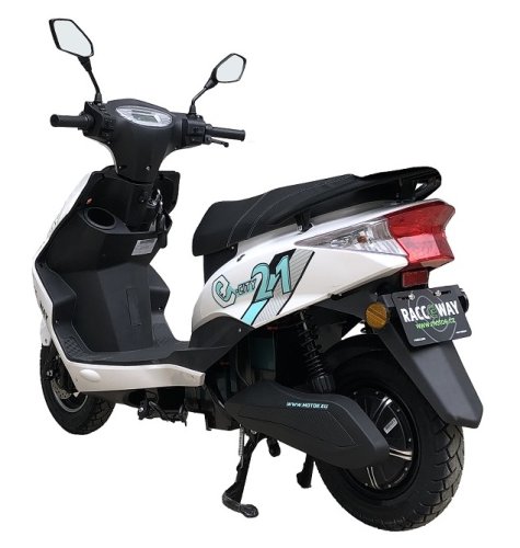 Electro scooter RACCEWAY® CITY 21,white+Rear carrier gratis-personal collect