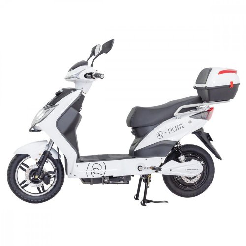 Electro scooter RACCEWAY® E-FICHTL®, white-glossy with 12Ah battery