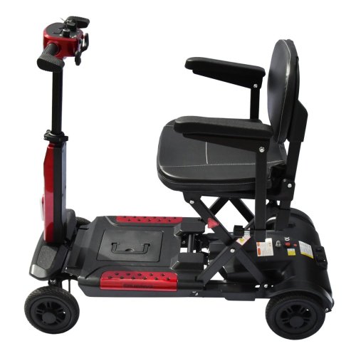 Electric four-wheeled cart RACCEWAY® FOLD, burgundy