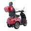 Electric three-wheel scooter RACCEWAY® VIA LUX, red