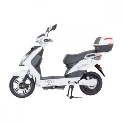 Scooter eléctrico RACCEWAY E-FICHTL, blanco y brillante con batería de 20Ah