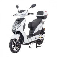 Electric scooter RACCEWAY® E-FICHTL®, white-glossy with 20Ah battery