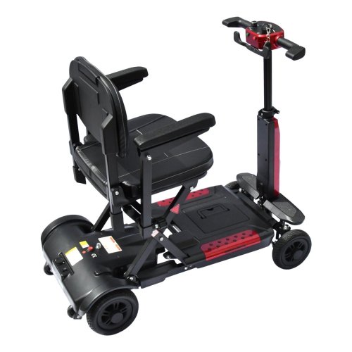 Electric four-wheeled cart RACCEWAY® FOLD, burgundy