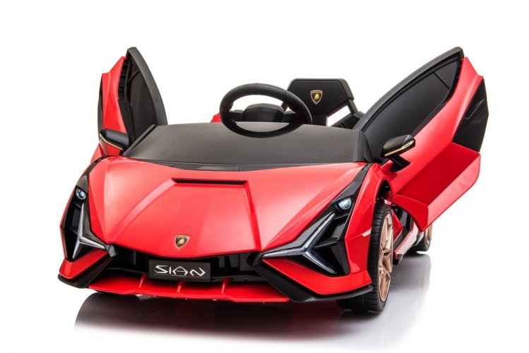 Coche eléctrico infantil Lamborghini Sian rojo/rojo