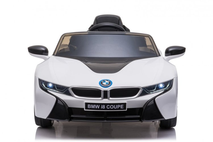 Coche eléctrico para niños BMW i8 Coupé blanco/blanco