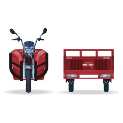 Three-wheeled cargo trolley RACCEWAY® KUTIL, red