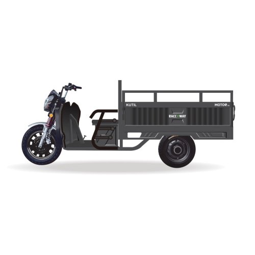 Three-wheeled cargo trolley RACCEWAY® KUTIL, gray