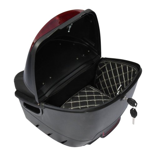 Rear case with saddle and carrier for electric scooter RACCEWAY® PAŘEZ, black Rear case with saddle and carrier for electric scooter RACCEWAY® PAŘEZ, black