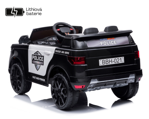 Coche de policía eléctrico para niños SUV Eljet negro, Li-Ion