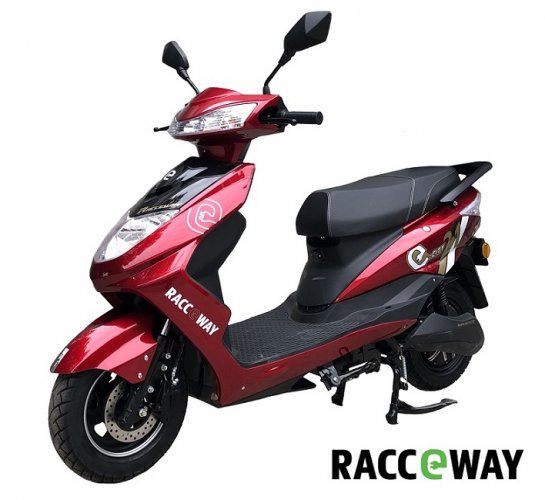 Electro scooter RACCEWAY® CITY 21, red + Rear carrier gratis