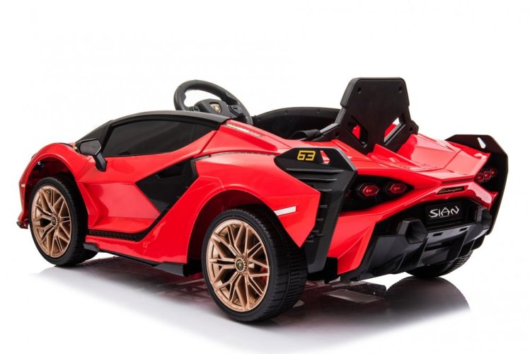 Coche eléctrico infantil Lamborghini Sian rojo/rojo