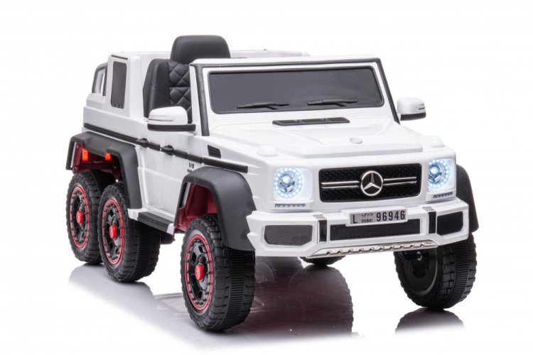 Coche eléctrico infantil Mercedes G63 - 6 ruedas blanco