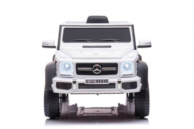 Coche eléctrico infantil Mercedes G63 - 6 ruedas blanco